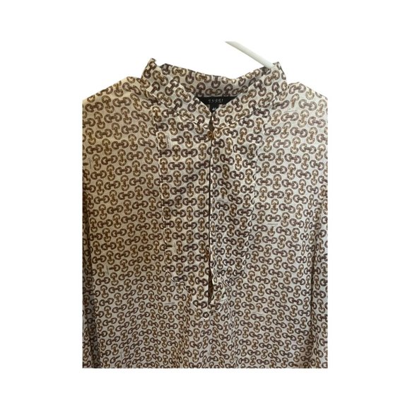 Gucci Horsebit Print Cotton Lawn Tunic Top - Picture 6 of 16